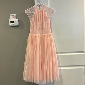 ASOS pink lace and tulle cocktail dress. Size 00.